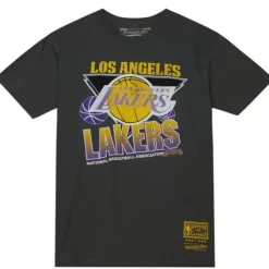 Mitchell & Ness T-Shirts & Tops-Vintage Cracked Tee Los Angeles Lakers
