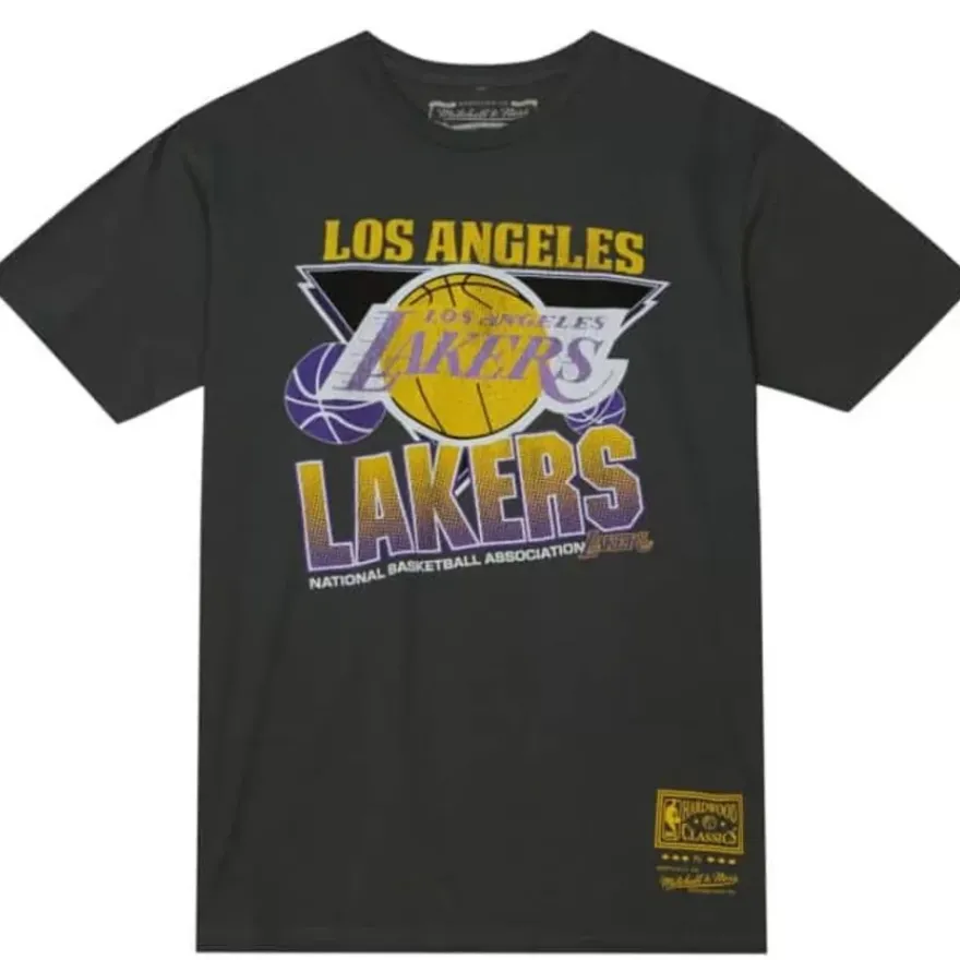 Mitchell & Ness T-Shirts & Tops-Vintage Cracked Tee Los Angeles Lakers