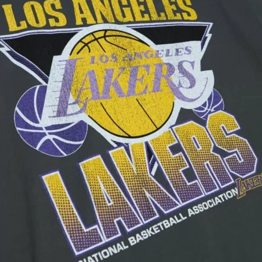 Mitchell & Ness T-Shirts & Tops-Vintage Cracked Tee Los Angeles Lakers