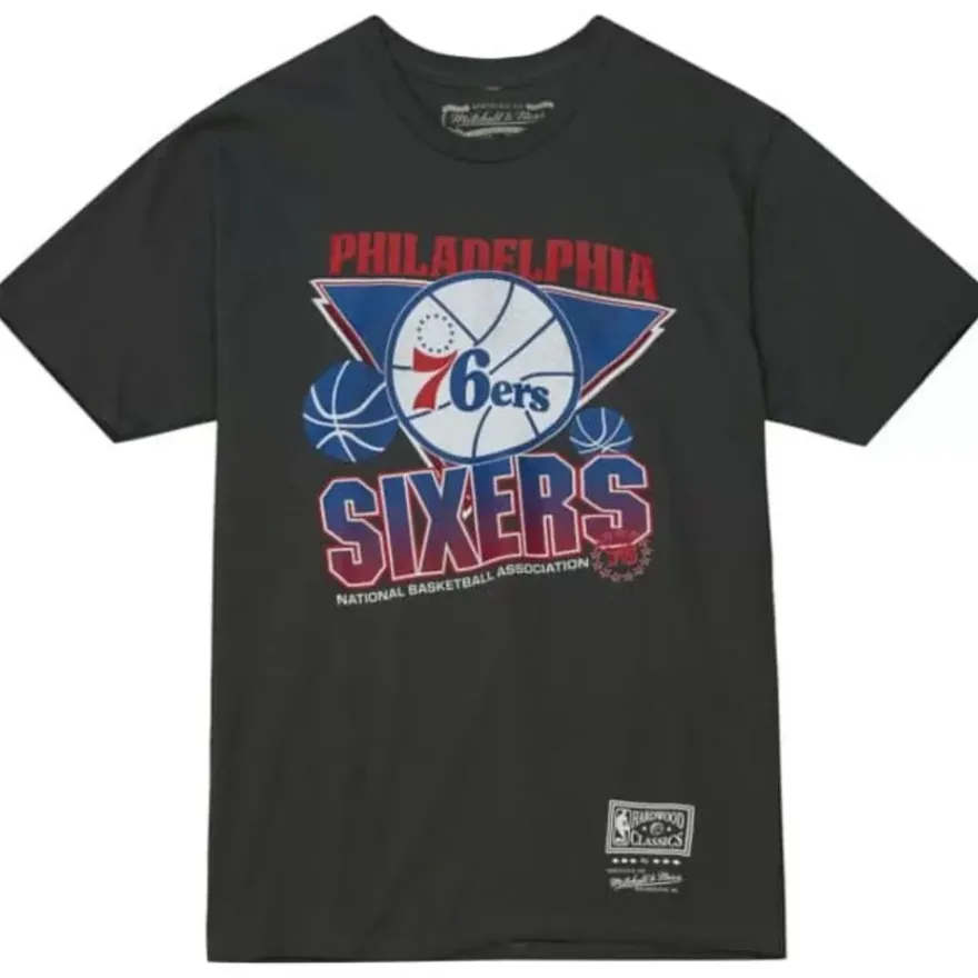 Mitchell & Ness T-Shirts & Tops-Vintage Cracked Tee Philadelphia 76Ers