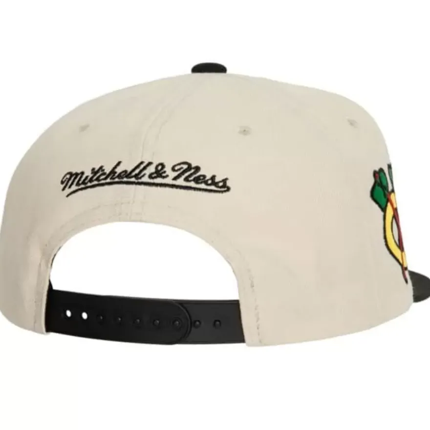 Mitchell & Ness Snapback-Vintage Cream Snapback Chicago Blackhawks