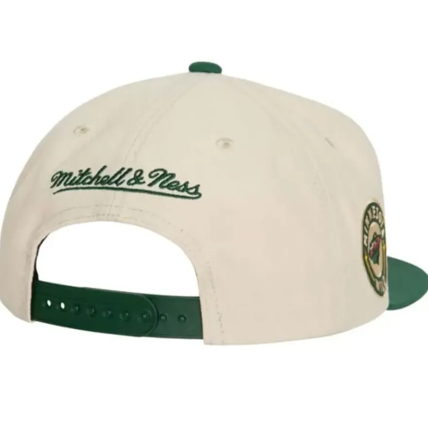 Mitchell & Ness Snapback-Vintage Cream Snapback Minnesota Wild