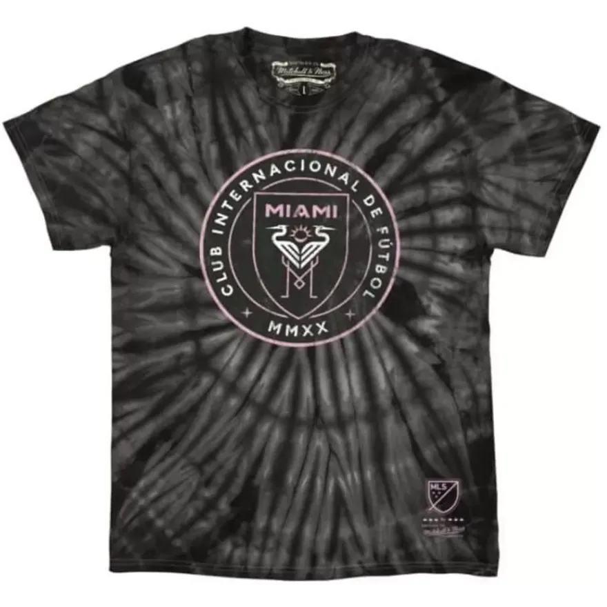 Mitchell & Ness T-Shirts & Tops-Vintage Logo Tie Dye Tee Inter Miami Cf