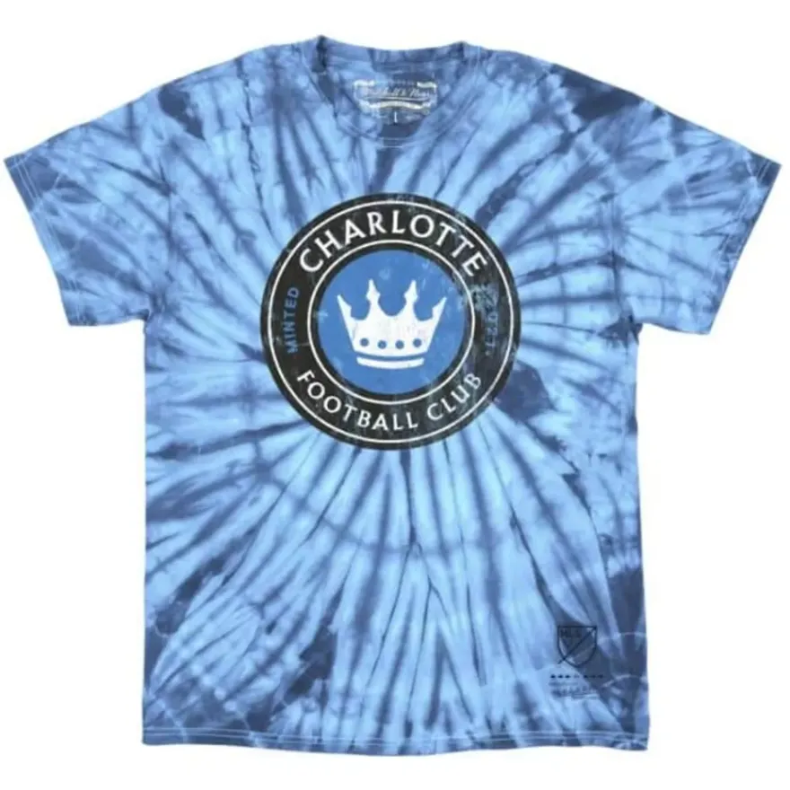 Mitchell & Ness T-Shirts & Tops-Vintage Logo Tie Dye Tee Charlotte Fc