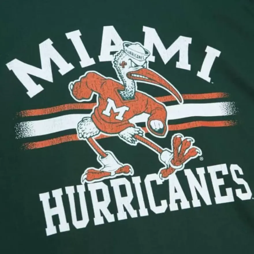 Mitchell & Ness T-Shirts & Tops-Vintage Stripes Tee University Of Miami