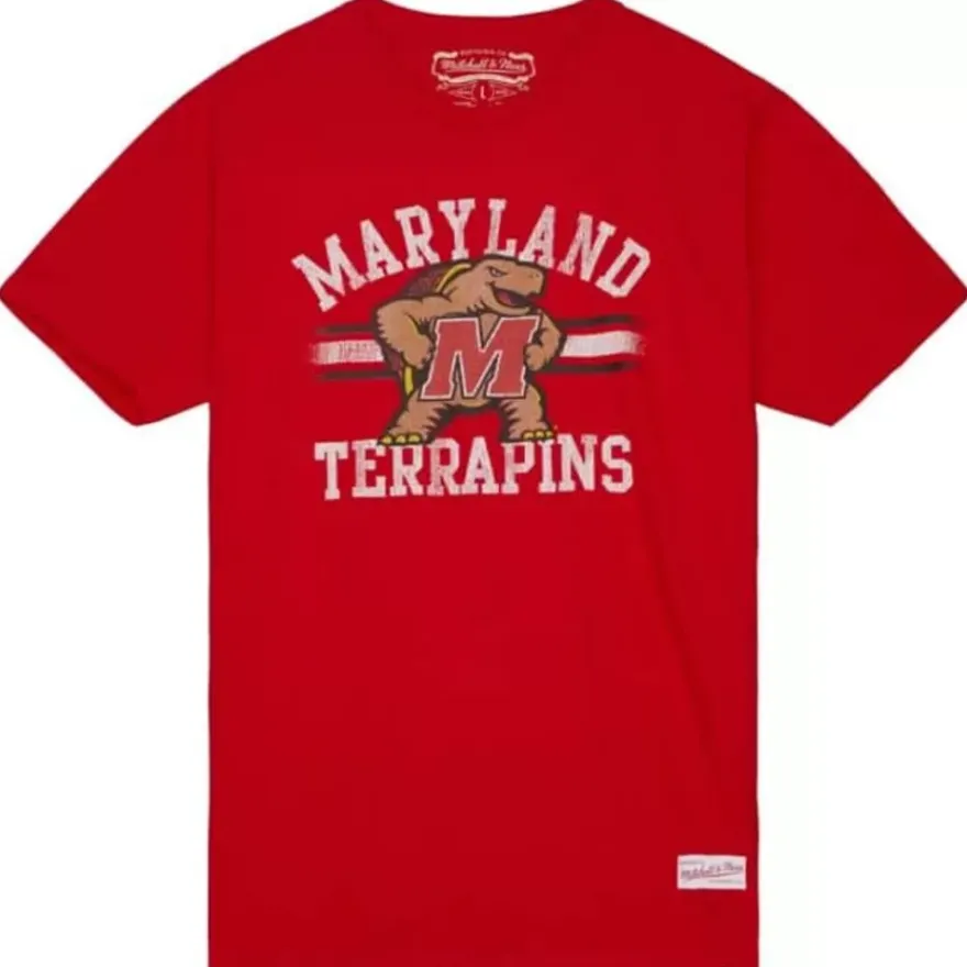 Mitchell & Ness T-Shirts & Tops-Vintage Stripes Tee University Of Maryland