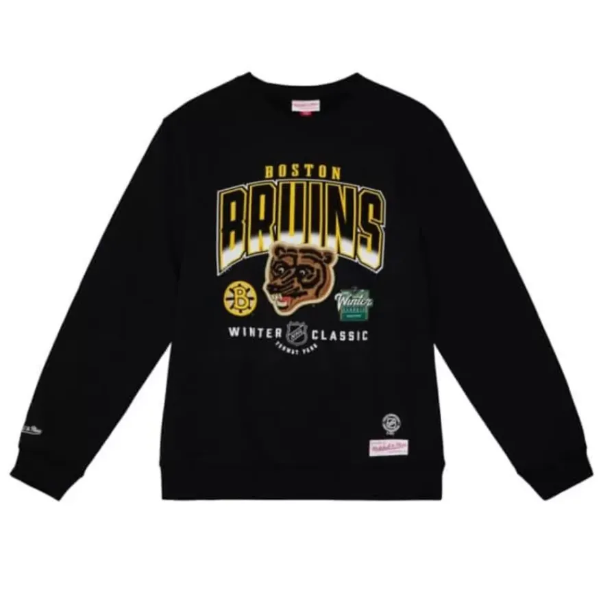 Mitchell & Ness T-Shirts & Tops-Winter Classic Logo Fade Crew Boston Bruins