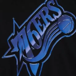 Mitchell & Ness Hoodies & Sweatshirts-Womens Big Face 4.0 Crop Hoodie Philadelphia 76Ers