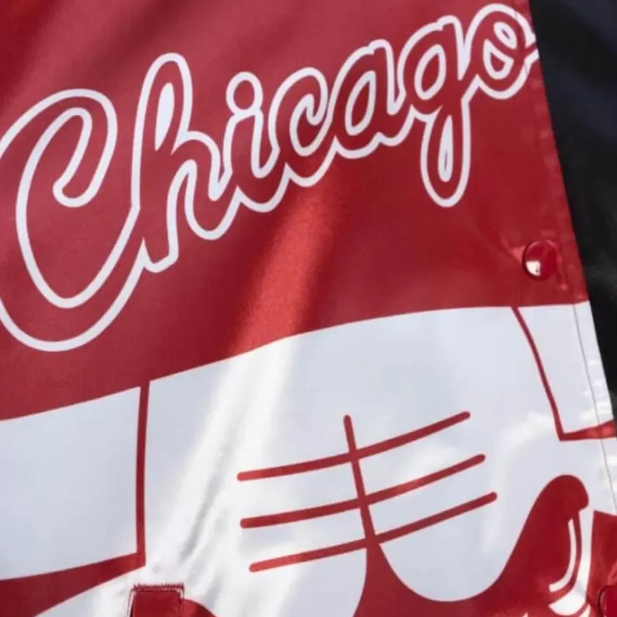 Mitchell & Ness Jackets & Outerwear-Womens Big Face Satin Jacket 5.0 Chicago Bulls