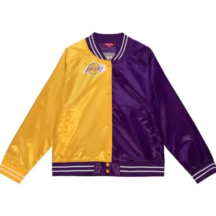 Mitchell & Ness Jackets & Outerwear-Womens Big Face Satin Jacket 5.0 Los Angeles Lakers