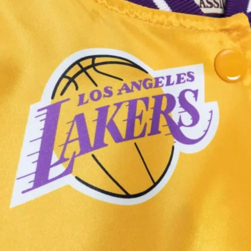 Mitchell & Ness Jackets & Outerwear-Womens Big Face Satin Jacket 5.0 Los Angeles Lakers