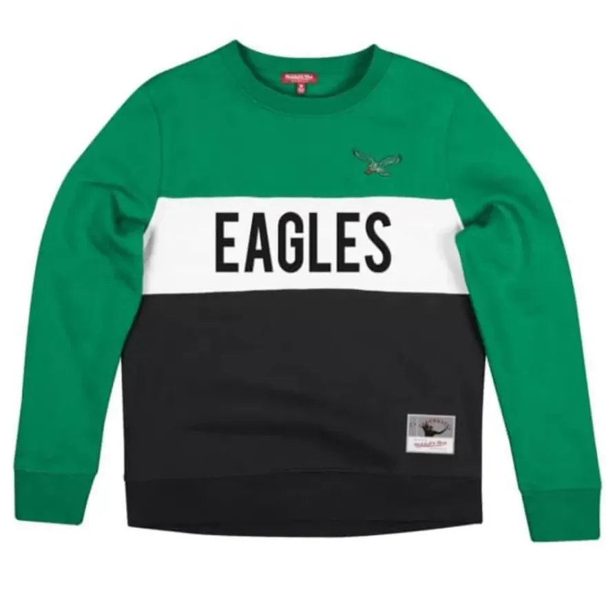 Mitchell & Ness Hoodies & Sweatshirts-Women'S Color Block Crew 2.0 Philadelphia Eagles