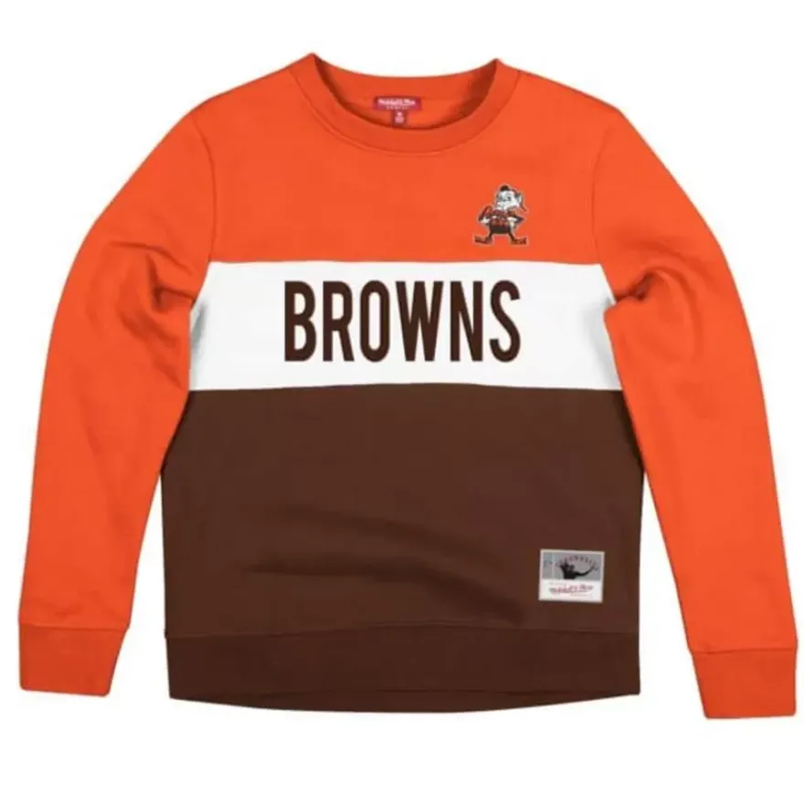 Mitchell & Ness Hoodies & Sweatshirts-Women'S Color Block Crew 2.0 Cleveland Browns