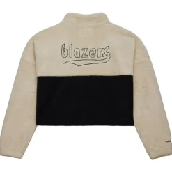 Mitchell & Ness Hoodies & Sweatshirts-Womens Cozyfield Half Zip Pullover Portland Trail Blazers