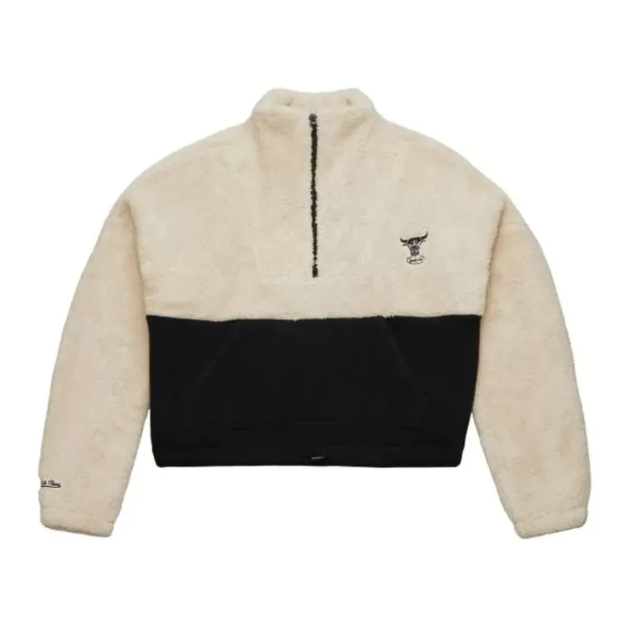 Mitchell & Ness Hoodies & Sweatshirts-Womens Cozyfield Half Zip Pullover Chicago Bulls