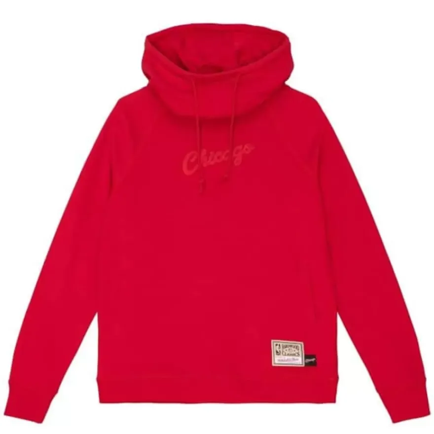 Mitchell & Ness Hoodies & Sweatshirts-Womens Funnel Neck Fleece 3.0 Chicago Bulls