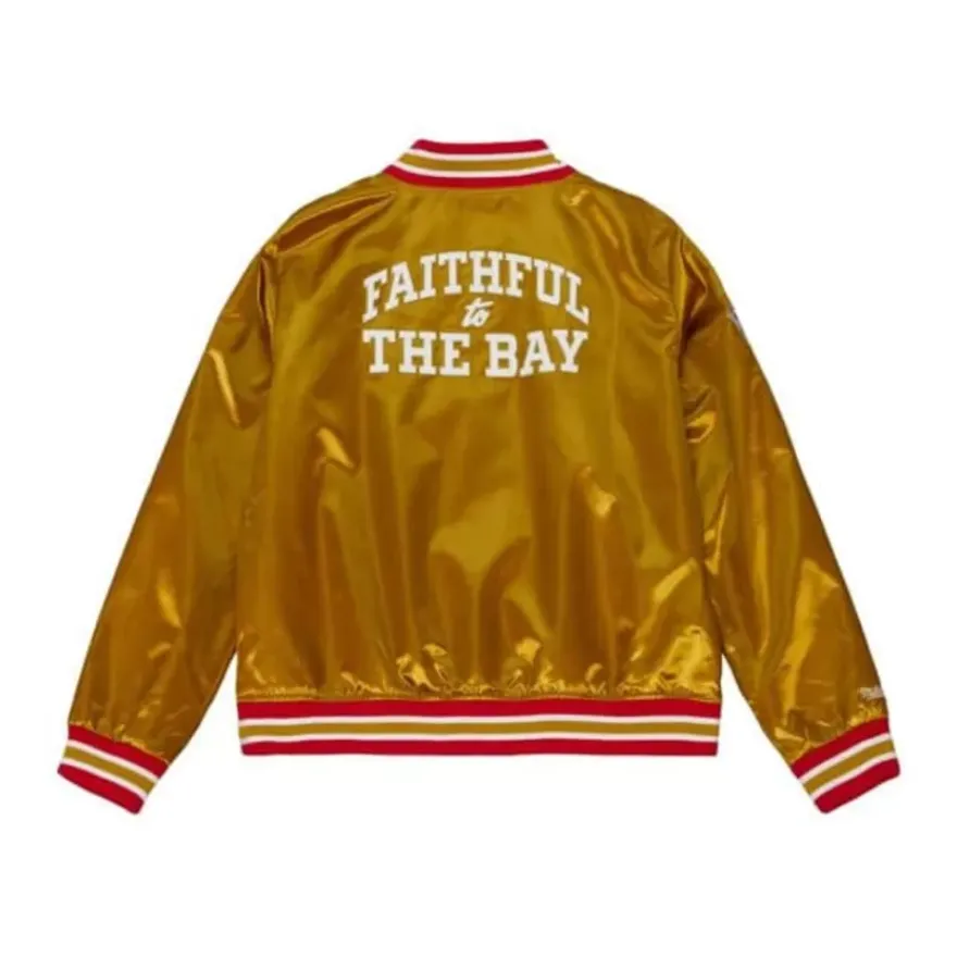 Mitchell & Ness Jackets & Outerwear-Womens Lightweight Satin Jacket San Francisco 49Ers