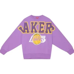 Mitchell & Ness Hoodies & Sweatshirts-Womens Logo Lightweight Fleece Los Angeles Lakers