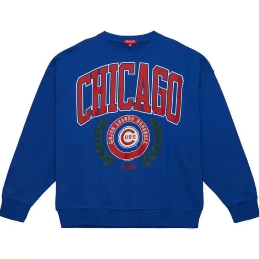 Mitchell & Ness Hoodies & Sweatshirts-Womens Logo Lt Crew 2.0 Chicago Cubs
