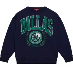 Mitchell & Ness Hoodies & Sweatshirts-Womens Logo Lt Crew 2.0 Dallas Mavericks
