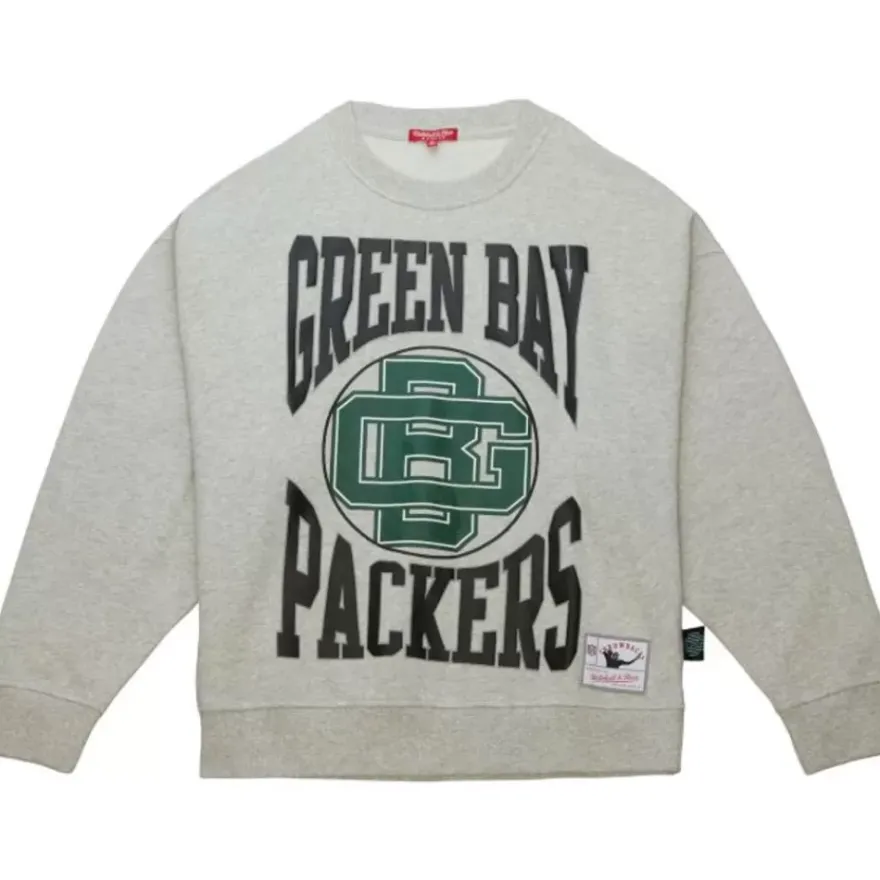 Mitchell & Ness Hoodies & Sweatshirts-Women'S Logo Lt Crew 3.0 Green Bay Packers