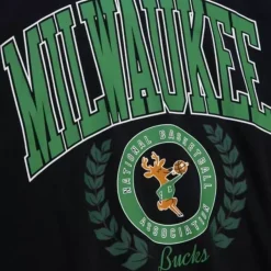Mitchell & Ness Hoodies & Sweatshirts-Womens Logo Lt Crew 2.0 Milwaukee Bucks