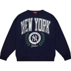 Mitchell & Ness Hoodies & Sweatshirts-Womens Logo Lt Crew 2.0 New York Yankees
