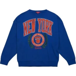 Mitchell & Ness Hoodies & Sweatshirts-Womens Logo Lt Crew 2.0 New York Knicks