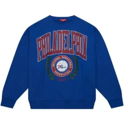 Mitchell & Ness Hoodies & Sweatshirts-Womens Logo Lt Crew 2.0 Philadelphia 76Ers
