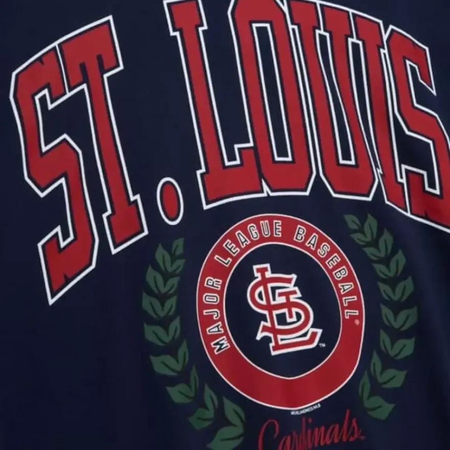 Mitchell & Ness Hoodies & Sweatshirts-Womens Logo Lt Crew 2.0 St. Louis Cardinals