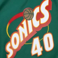 Mitchell & Ness T-Shirts & Tops-Womens N&N Crop Tank Seattle Supersonics 1995 Shawn Kemp