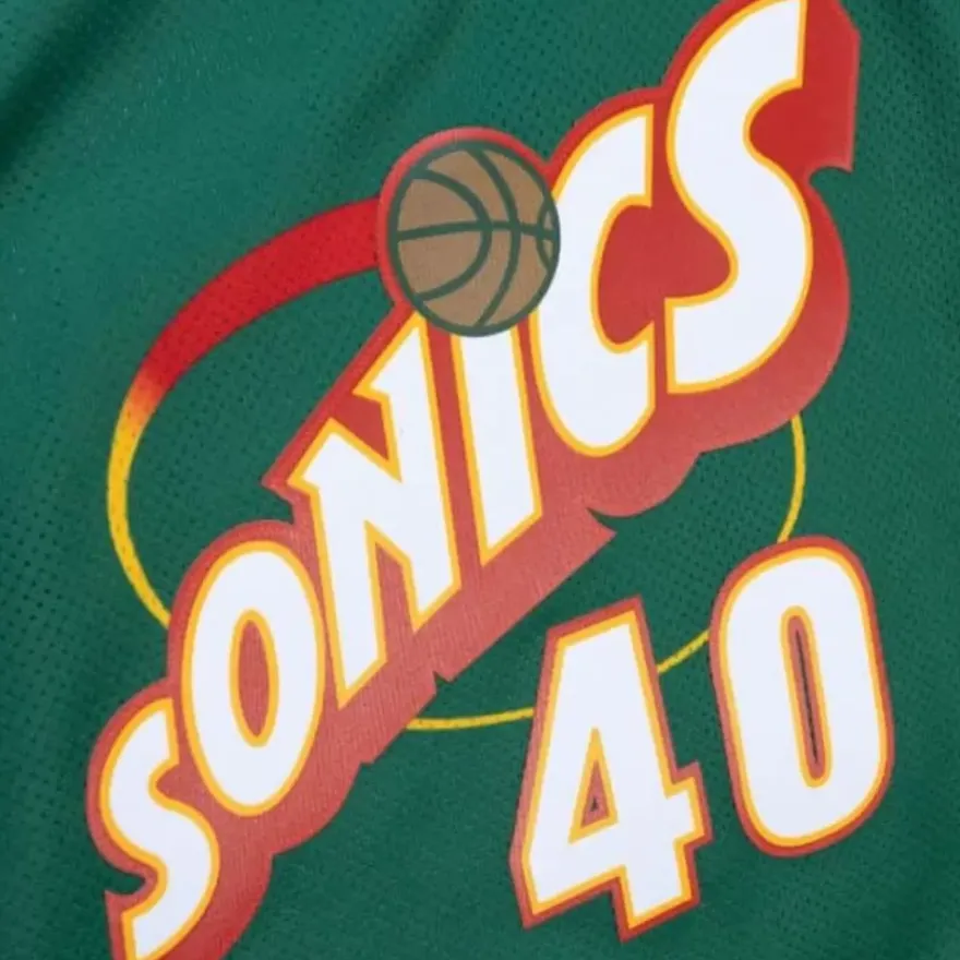 Mitchell & Ness T-Shirts & Tops-Womens N&N Crop Tank Seattle Supersonics 1995 Shawn Kemp