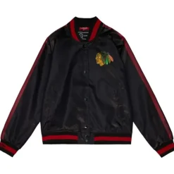 Mitchell & Ness Jackets & Outerwear-Women'S Raglan Satin Jacket Chicago Blackhawks