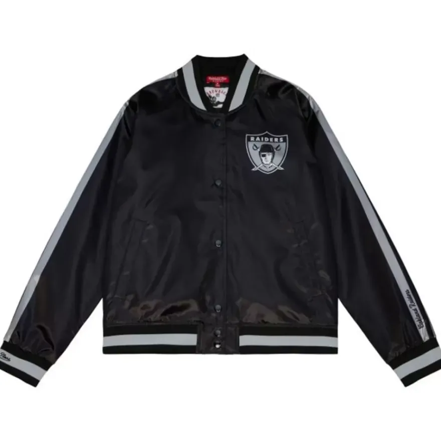 Mitchell & Ness Jackets & Outerwear-Women'S Raglan Satin Jacket Oakland Raiders