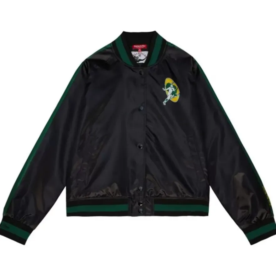 Mitchell & Ness Jackets & Outerwear-Women'S Raglan Satin Jacket Green Bay Packers