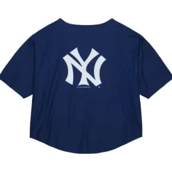 Mitchell & Ness T-Shirts & Tops-Women'S Ss Button Crop New York Yankees