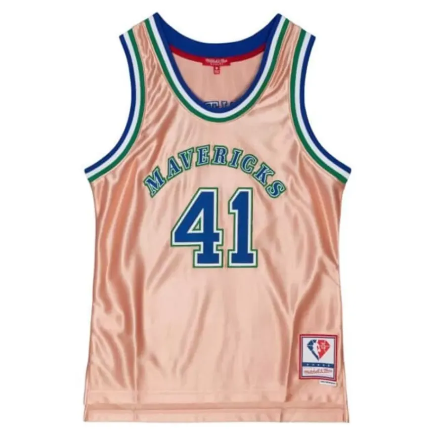 Mitchell & Ness Nba Swingman-Womens 75Th Anniversary Rose Gold Swingman Dirk Nowitzki Dallas Mavericks 1998-99 Jersey