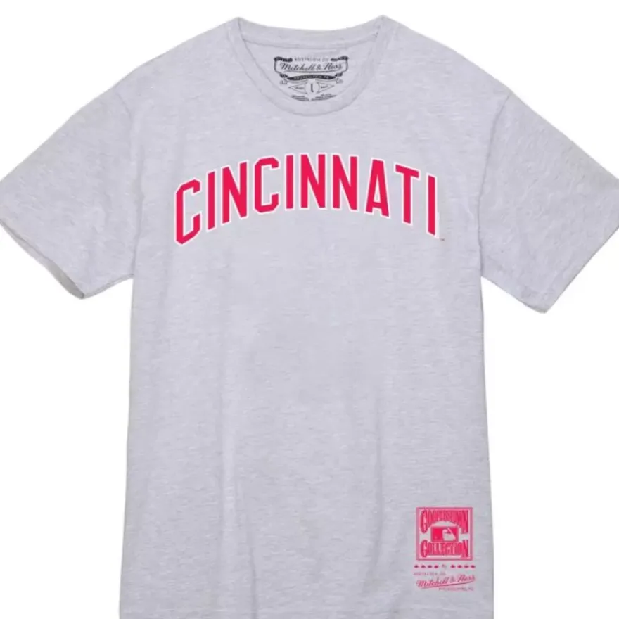Mitchell & Ness T-Shirts & Tops-Wordmark 2 Tee Cincinnati Reds