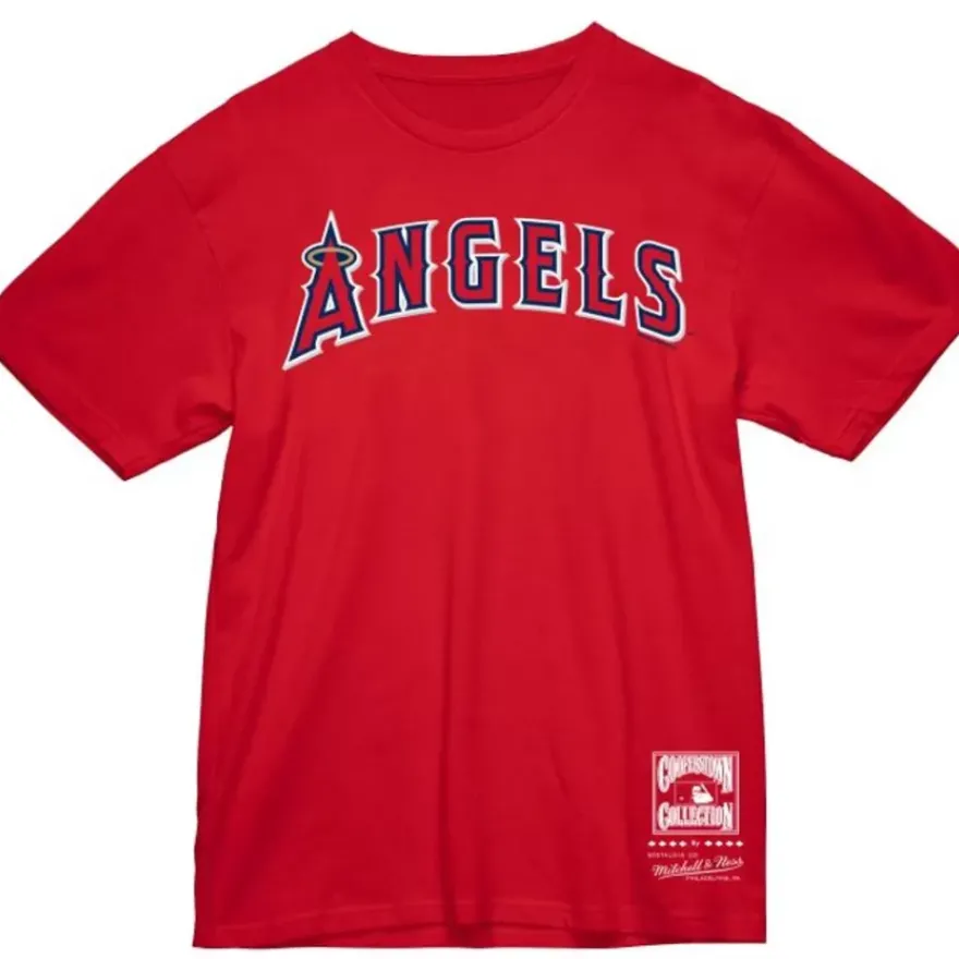 Mitchell & Ness T-Shirts & Tops-Wordmark 2 Tee Los Angeles Angels