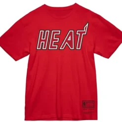 Mitchell & Ness T-Shirts & Tops-Wordmark 1 Tee Miami Heat