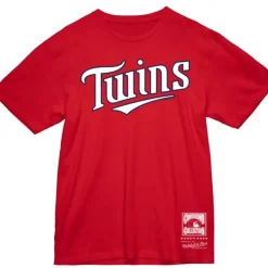 Mitchell & Ness T-Shirts & Tops-Wordmark 2 Tee Minnesota Twins