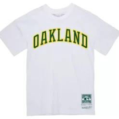 Mitchell & Ness T-Shirts & Tops-Wordmark 2 Tee Oakland Athletics