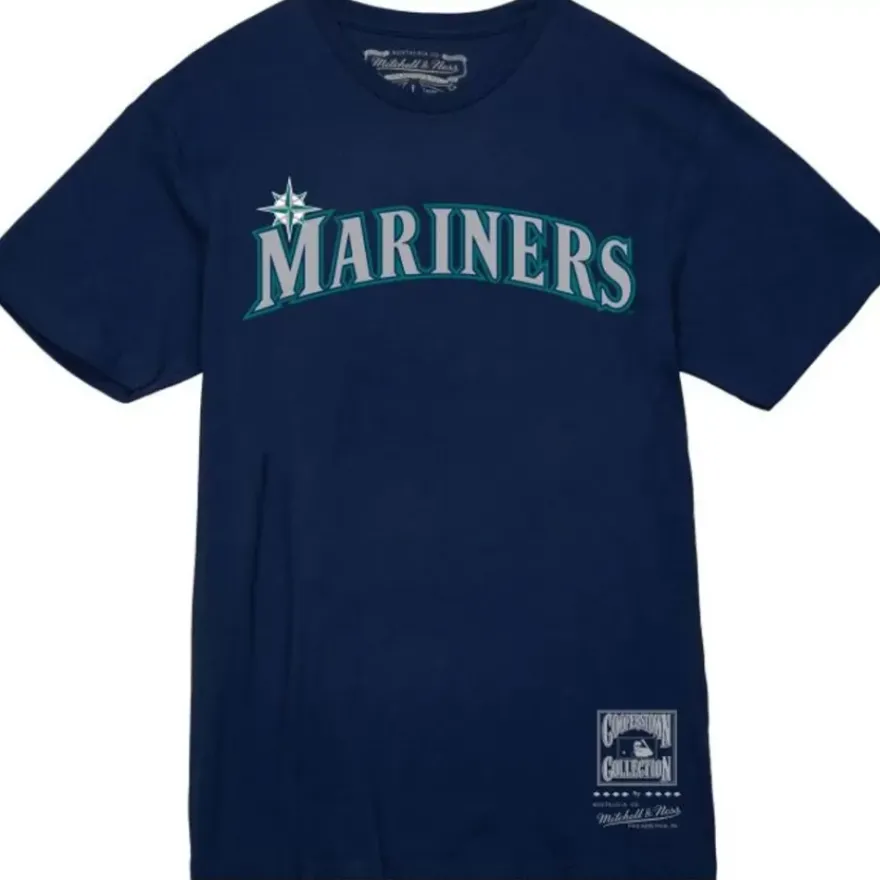 Mitchell & Ness T-Shirts & Tops-Wordmark 2 Tee Seattle Mariners