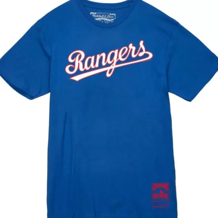 Mitchell & Ness T-Shirts & Tops-Wordmark 2 Tee Texas Rangers
